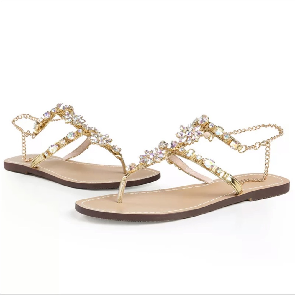 Crystal Gold Sandals - Picture 6 of 7